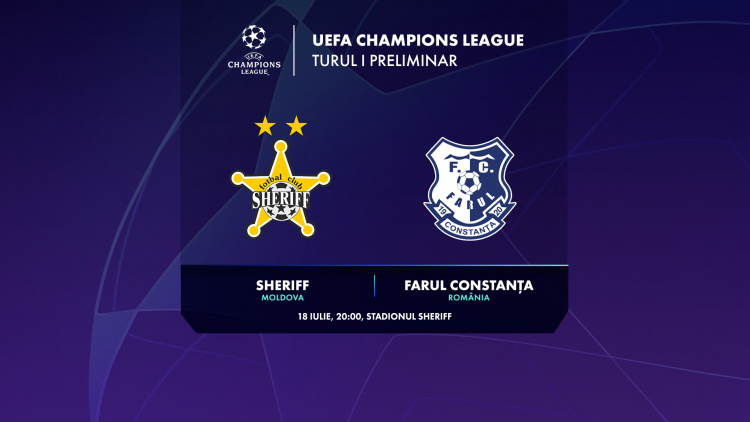 LIVE 20:00. UEFA Champions League, Sheriff – Farul