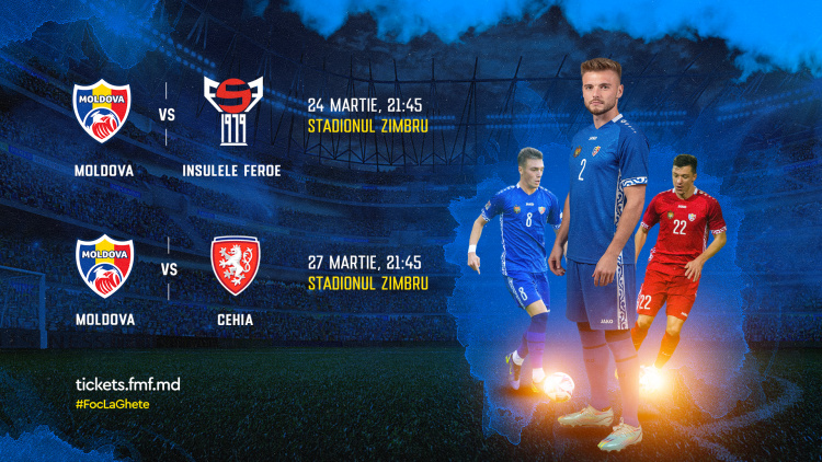 Bilete la meciurile Moldovei cu Feroe și Cehia
