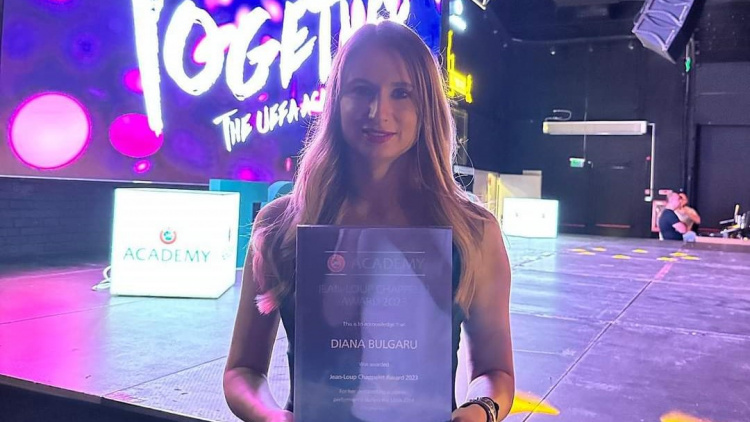 Diana Bulgaru, premiată cu trofeul Jean-Loup Chappelet de UEFA Academy 