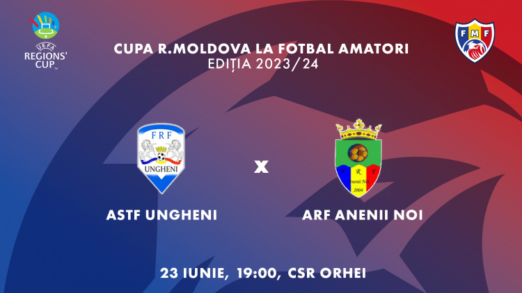 Finala Cupei Moldovei la fotbal amator. ARF Ungheni - ARF Anenii Noi. LIVE 19:00