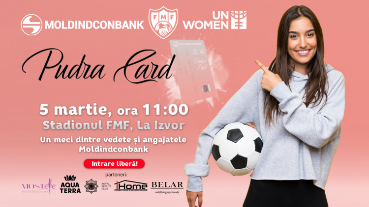 FMF, Moldindconbank și UN Women te invită la un meci de fotbal inedit dintre vedete locale și angajatele băncii 