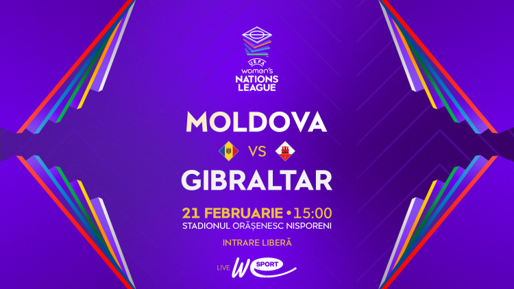 LIVE 15:00. Fotbal feminin. Moldova - Gibraltar