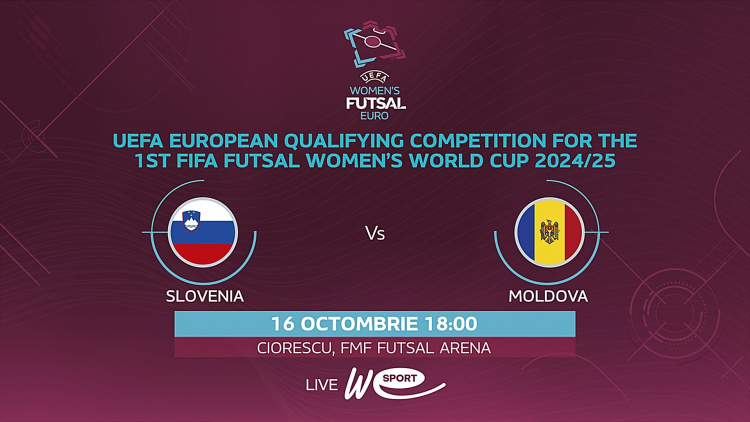 LIVE. Futsal feminin. Slovenia - Moldova