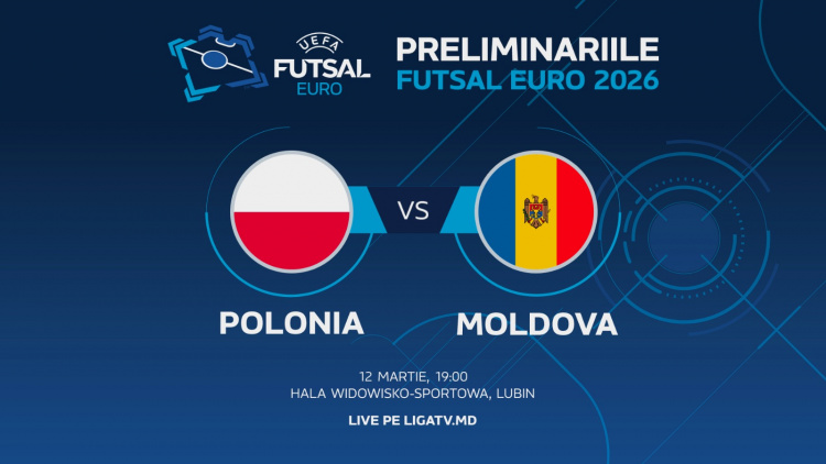 LIVE. Futsal. Polonia - Moldova
