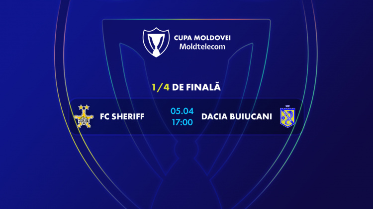 LIVE 17:00. Cupa Moldovei Moldtelecom. Sheriff - Dacia Buiucani 
