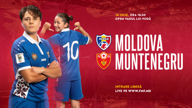 LIVE 18:30. Fotbal feminin. Moldova – Muntenegru