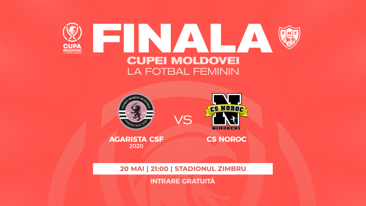 LIVE 21:00. Fotbal feminin. Finala Cupei Moldovei 
