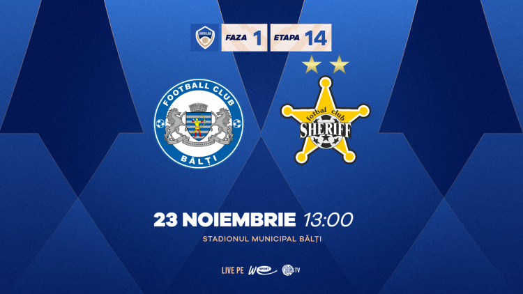 LIVE. Super Liga. CSF Bălți - FC Sheriff