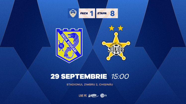 LIVE. Super Liga. Dacia Buiucani - FC Sheriff