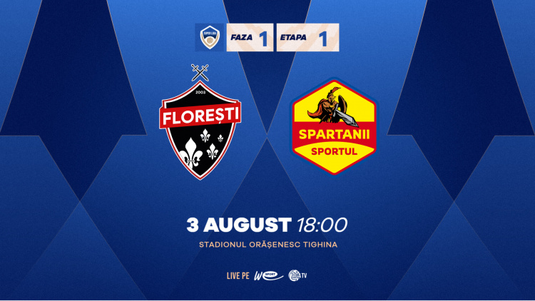 LIVE. Super Liga. FC Florești - CSF Spartanii Sportul 