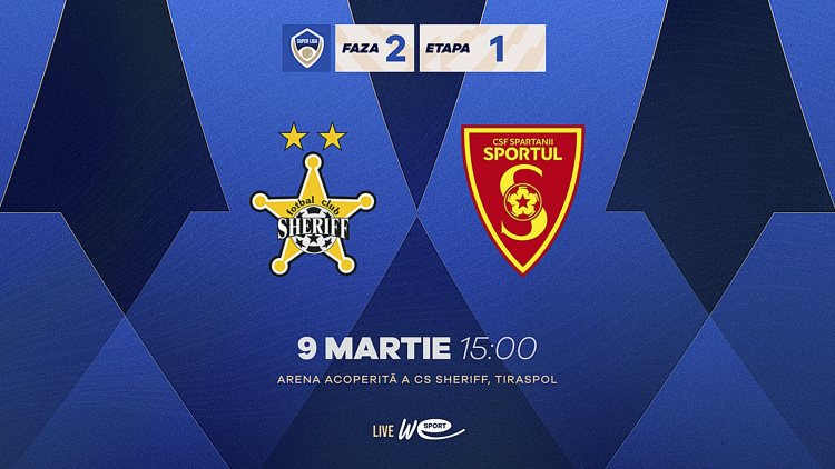 LIVE. Super Liga. FC Sheriff - CSF Spartanii Sportul