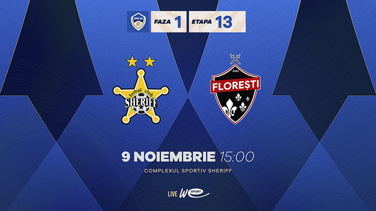 LIVE. Super Liga. FC Sheriff - FC Florești