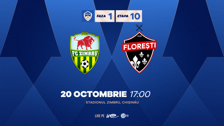 LIVE. Super Liga. FC Zimbru - FC Florești 