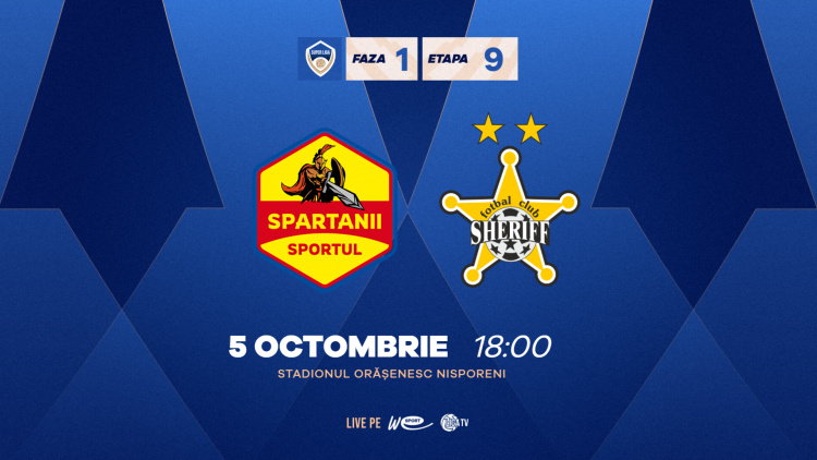 LIVE. Spartanii Sportul - FC Sheriff